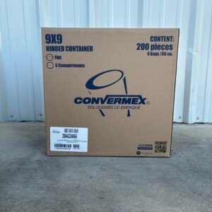 9x9 Foam Hinged Container White Pallet